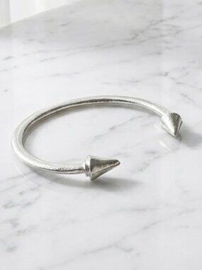 Ladies Silver Dangle Bangle Bracelet